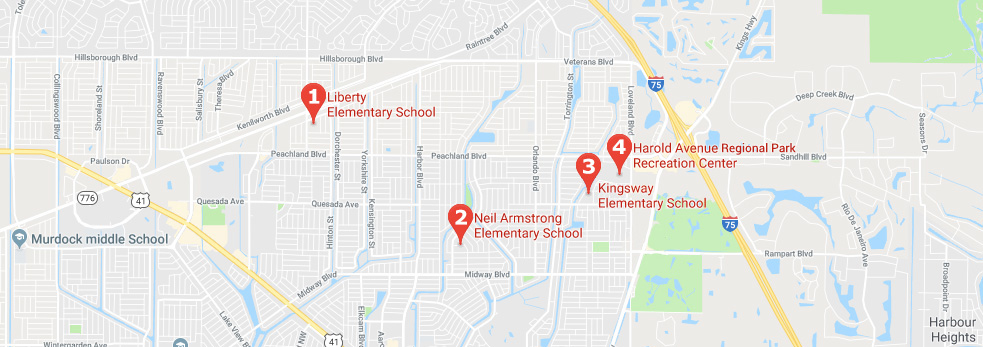 Charlotte County Refuge locations on Map