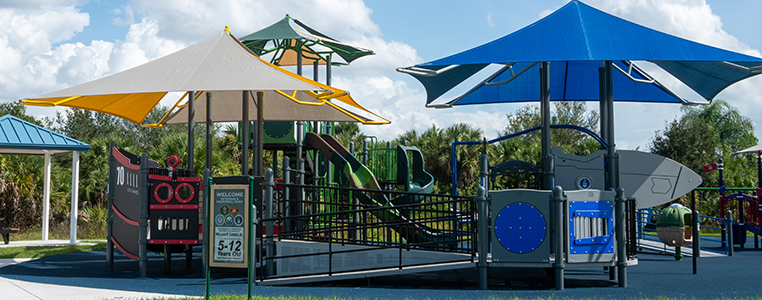 William R. Gaines Jr. Veterans Memorial Park Restroom and Solar Trees