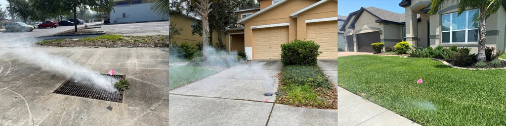 smoke coming out of a sewer